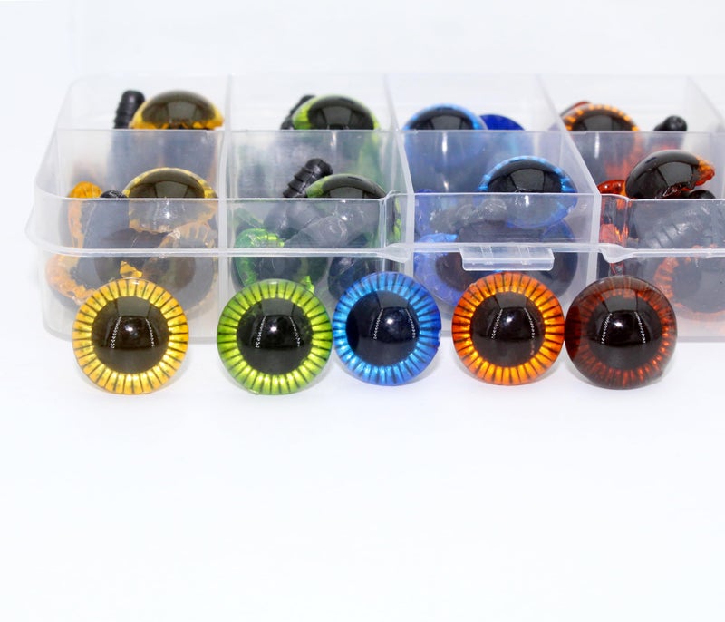 ARTCXC 50Pcs 15mm 5Colors Plastic Safety Eyes Craft Eyes with Sturdy Washers for Crocheting Doll, Puppet, Plush Animal DIY Making - Image 4